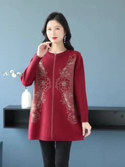 New Temperament Mother Dress Autumn Winter Slim Mid-Length Sweater Dress Middle Aged Women's Elegant Knitted Dress Vestidos 6XL