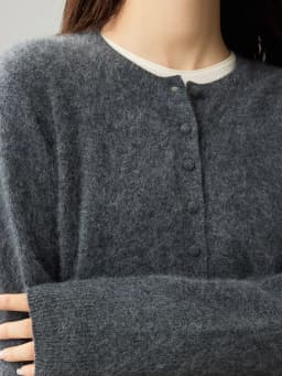 SuyaDream, Cardigans For Woman, Fleece Wool, Round Collar, Soft Cozy Sweaters, 100%Wool, 2025 Fall Winter Jackets