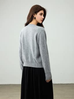 SuyaDream, Cardigans For Woman, Fleece Wool, Round Collar, Soft Cozy Sweaters, 100%Wool, 2025 Fall Winter Jackets