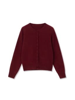 SuyaDream, Cardigans For Woman, Fleece Wool, Round Collar, Soft Cozy Sweaters, 100%Wool, 2025 Fall Winter Jackets