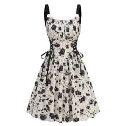 Dress Women Female Clothing Fashion Elegant Evening Party Dresses Printed Lace-up O-ring Party Sexy Slimming Suspender Dress
