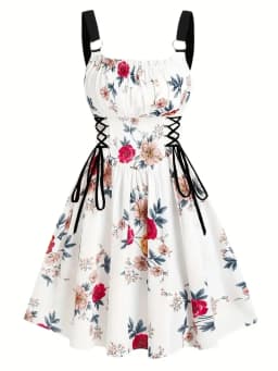 Dress Women Female Clothing Fashion Elegant Evening Party Dresses Printed Lace-up O-ring Party Sexy Slimming Suspender Dress