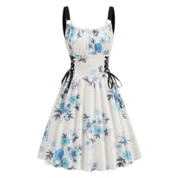 Dress Women Female Clothing Fashion Elegant Evening Party Dresses Printed Lace-up O-ring Party Sexy Slimming Suspender Dress