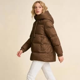 Schinteon Women Down Jacket Casual Autumn Winter Outwear with Hood Thick Warm White Duck Down Luxurious Coat 2025 New