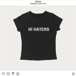 Hi Haters Letter Gothic T-shirt High Street Sexy Tees Harajuku Crop Tops Short Sleeve Top Fairy Grunge Skinny Tops Y2k Clothes