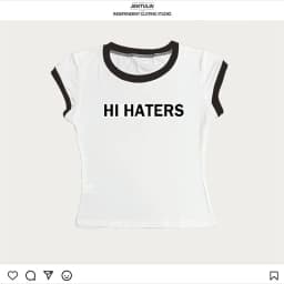 Hi Haters Letter Gothic T-shirt High Street Sexy Tees Harajuku Crop Tops Short Sleeve Top Fairy Grunge Skinny Tops Y2k Clothes