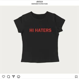 Hi Haters Letter Gothic T-shirt High Street Sexy Tees Harajuku Crop Tops Short Sleeve Top Fairy Grunge Skinny Tops Y2k Clothes
