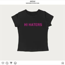 Hi Haters Letter Gothic T-shirt High Street Sexy Tees Harajuku Crop Tops Short Sleeve Top Fairy Grunge Skinny Tops Y2k Clothes