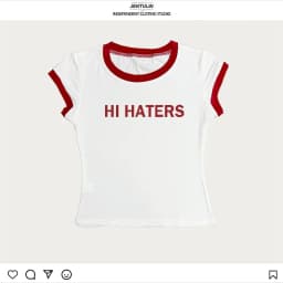 Hi Haters Letter Gothic T-shirt High Street Sexy Tees Harajuku Crop Tops Short Sleeve Top Fairy Grunge Skinny Tops Y2k Clothes
