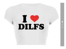 I Love Dilfs Print Female T Shirt Summer Harajuku Crop Top Sexy Party Clothes O Neck Cropped Navel Women Fashion T-Shirt