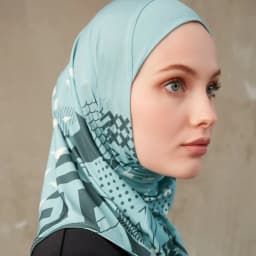 Sporty Muslim Inner Hijab Women Geometric Printing Pattern Instant Turban For Ladies Head Wrap Headband Header Model