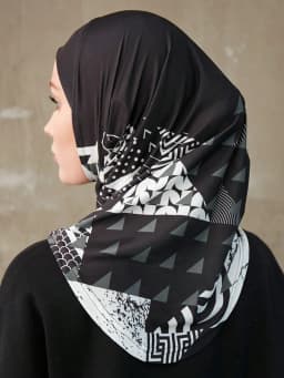 Sporty Muslim Inner Hijab Women Geometric Printing Pattern Instant Turban For Ladies Head Wrap Headband Header Model