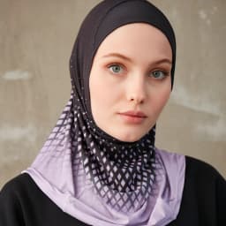 Sporty Muslim Inner Hijab Women Geometric Printing Pattern Instant Turban For Ladies Head Wrap Headband Header Model