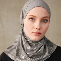 Sporty Muslim Inner Hijab Women Geometric Printing Pattern Instant Turban For Ladies Head Wrap Headband Header Model