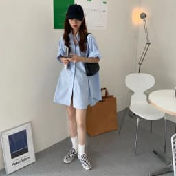 Biyaby Summer Short Sleeve Purple Shirts for Women Korean Loose Button Midi-Length Coat Ladies Vintage Simple All-Match Blouse