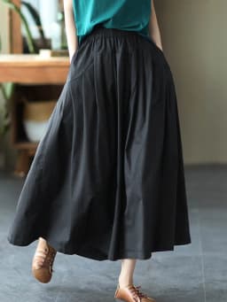 Amax LuluE 2025 Japan Summer Streetwear Fashion Women Khaki A-Line Skirts Ladies Elastic Casual Long Skirt Girls Vintage Clothes