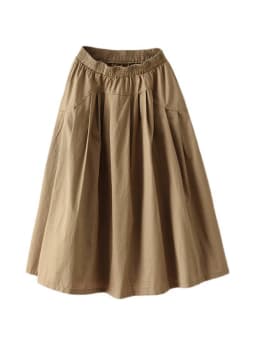 Amax LuluE 2025 Japan Summer Streetwear Fashion Women Khaki A-Line Skirts Ladies Elastic Casual Long Skirt Girls Vintage Clothes