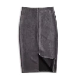 Winter Sexy Bodycon Suede Skirts 2025 Fashion Knee Length High Waist Office Skirt Korean Women Clothes Elegant Slim Pencil Skirt