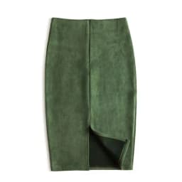 Winter Sexy Bodycon Suede Skirts 2025 Fashion Knee Length High Waist Office Skirt Korean Women Clothes Elegant Slim Pencil Skirt