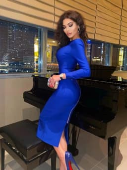 New Winter Xmas Women Sexy Designer Backless Midi Blue Black Red Bandage Dress Ladies Elegant Bodycon Party Dress Vestido