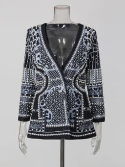 TWOTWINSTYLE High Street Blazer For Women V Neck Long Sleeve Embroidered Flares Colorblock Blazers Female Clothing Fashion Style