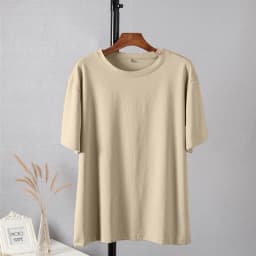 Hirsionsan Trendy 100% Cotton T Shirts for Women Summer Soft O-neck Short Sleeve Solid Tees Female Simple Loose Streetwear Tops