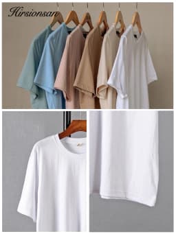 Hirsionsan Trendy 100% Cotton T Shirts for Women Summer Soft O-neck Short Sleeve Solid Tees Female Simple Loose Streetwear Tops