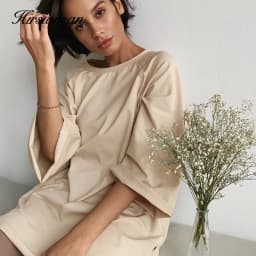 Hirsionsan Summer Cotton Loose Sets Women 2023 Oversized Two Pieces T Shirts and High Waist Knitted Shorts Outfits Tracksuit