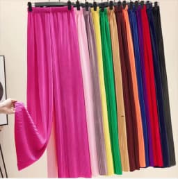 Pants Women 2026 Spring Summer Wide Leg Pants Loose Palazzo Pants Fashion Bohemian Pleated Trousers Ropa Coreana Pantalones
