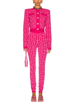 HIGH STREET Newest 2026 Designer Jacket Women's Lion Buttons Monogram Geometric Jacquard Knitted Sweater Cardigan