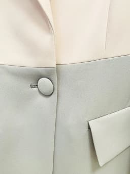 HIGH STREET Newest 2026 S/S Runway Designer Suit Set Women's Career Fashion Single Button Color Block Blazer Wide Pants Suit