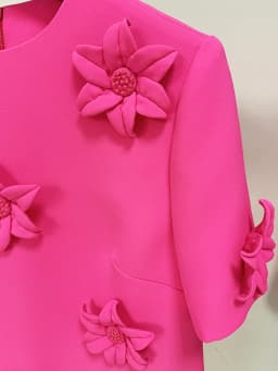 HIGH STREET Newest 2026 Designer Fashion Women's Short Sleeve Handmade 3D Flowers Appliques Elegant Dress