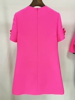 HIGH STREET Newest 2026 Designer Fashion Women's Short Sleeve Handmade 3D Flowers Appliques Elegant Dress