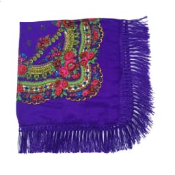Russian Shawls Female Headwrap Floral Printed Fringed National Scarf Retro Handkerchief Women's Square Headscarf Tassels Bandana