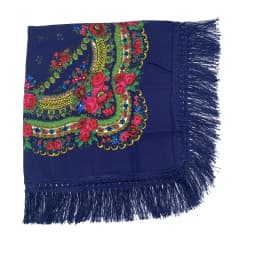 Russian Shawls Female Headwrap Floral Printed Fringed National Scarf Retro Handkerchief Women's Square Headscarf Tassels Bandana