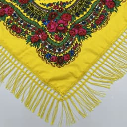 Russian Shawls Female Headwrap Floral Printed Fringed National Scarf Retro Handkerchief Women's Square Headscarf Tassels Bandana