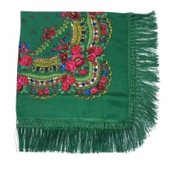 Russian Shawls Female Headwrap Floral Printed Fringed National Scarf Retro Handkerchief Women's Square Headscarf Tassels Bandana