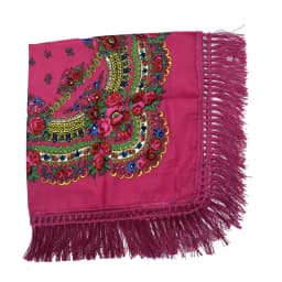Russian Shawls Female Headwrap Floral Printed Fringed National Scarf Retro Handkerchief Women's Square Headscarf Tassels Bandana
