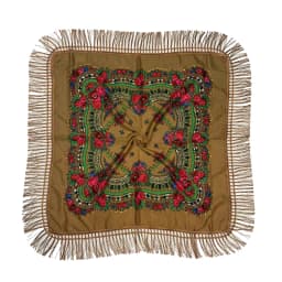 Russian Shawls Female Headwrap Floral Printed Fringed National Scarf Retro Handkerchief Women's Square Headscarf Tassels Bandana