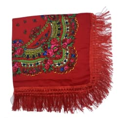 Russian Shawls Female Headwrap Floral Printed Fringed National Scarf Retro Handkerchief Women's Square Headscarf Tassels Bandana