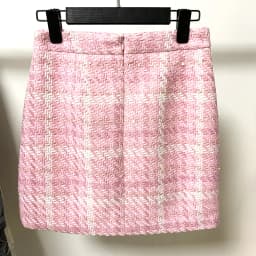 HIGH STREET Newest Fashion 2026 Designer Pink Skirts Women's Sweet Wool Blends Colors Woven Plaid Tweed Skirt