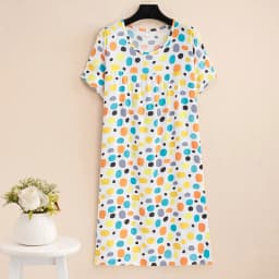 New 2026 Casual Vintage Summer Dress For Women Print Flowers Short Sleeve O-neck Dresses printing Ladies Party Dress