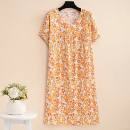 New 2026 Casual Vintage Summer Dress For Women Print Flowers Short Sleeve O-neck Dresses printing Ladies Party Dress