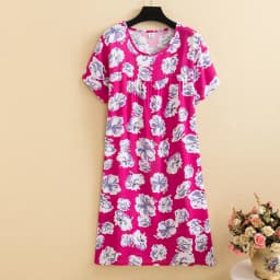 New 2026 Casual Vintage Summer Dress For Women Print Flowers Short Sleeve O-neck Dresses printing Ladies Party Dress