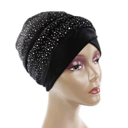 Rhinestone Velvet Muslim Scarf Hijab Ready to Wear Turban Caps African Hat Women's Head Wraps Female Headscarf Bonnet