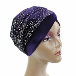 Rhinestone Velvet Muslim Scarf Hijab Ready to Wear Turban Caps African Hat Women's Head Wraps Female Headscarf Bonnet