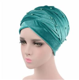 Rhinestone Velvet Muslim Scarf Hijab Ready to Wear Turban Caps African Hat Women's Head Wraps Female Headscarf Bonnet