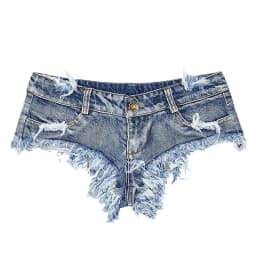 2026 New Summer Women's Low Waist Sexy Thong Mini Denim Shorts Jeans With Pockets Nightclub,