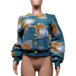 FAGADOER Fashion Street Jacquar Button Long Sleeve Coats Women Slim Vintage Jacket Autumn Elegant Lady Top Clothing Streetwear