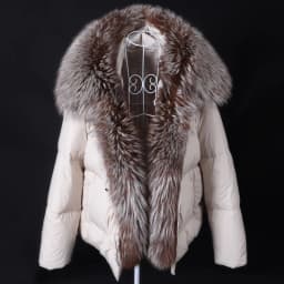 MAOMAOKONG 2026 Winter Women Warm White Duck Down Jacket Natural Real Fox Fur Collar Hood Puffer Coat Thick Luxury Outerwear